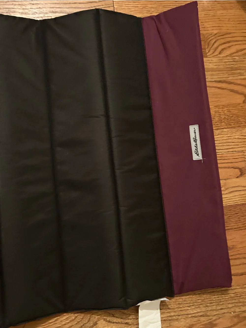 Eddie Bauer Roll Up Packable Foldable Black & Maroon Dog Bed Great for Traveling